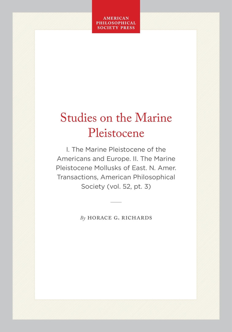 Cover image for Studies on the Marine Pleistocene ISBN 9781422376324